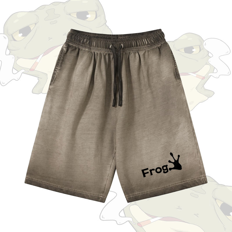 FROG Graphic Modakawa Shorts aus 100 % Baumwolle mit Farbverlauf im Vintage-Waschungs-Look - Olive Green - 5XL - image 2