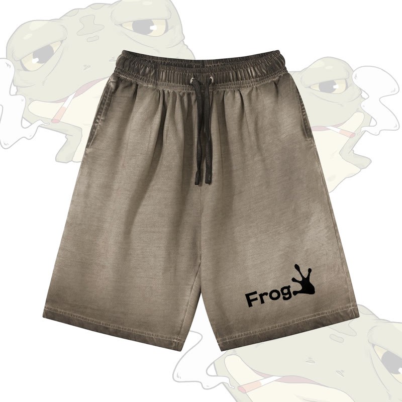 FROG Graphic Modakawa Shorts aus 100 % Baumwolle mit Farbverlauf im Vintage-Waschungs-Look - Olive Green - 5XL - image 2
