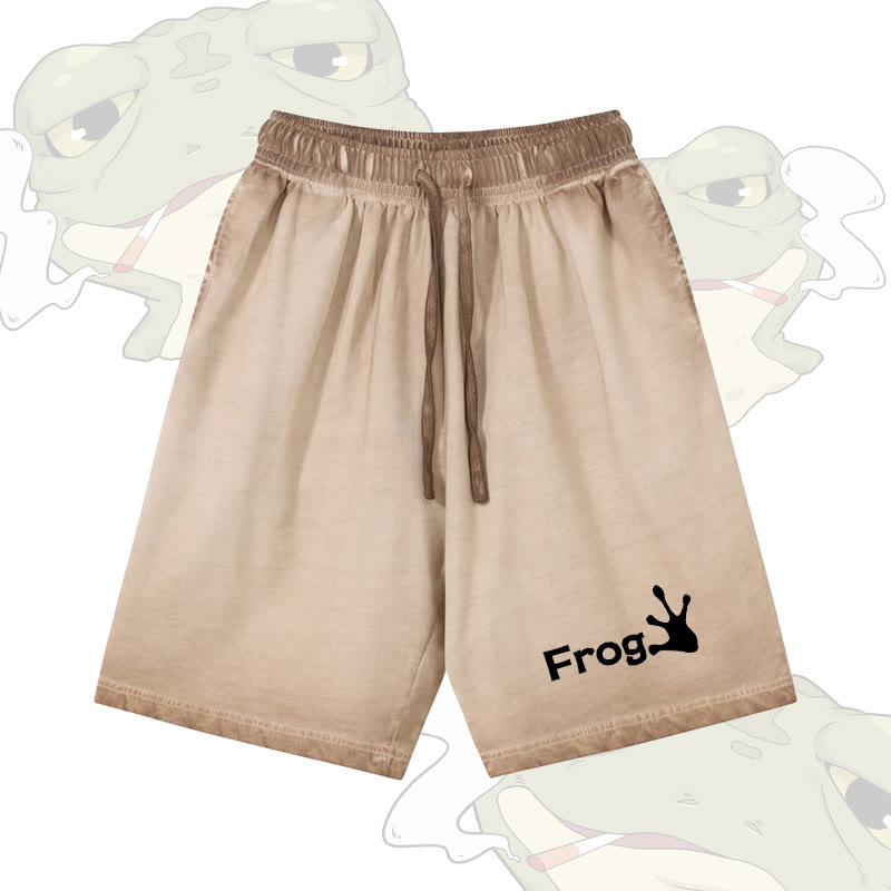 FROG Graphic Modakawa Shorts aus 100 % Baumwolle mit Farbverlauf im Vintage-Waschungs-Look - Khaki - 5XL - image 1