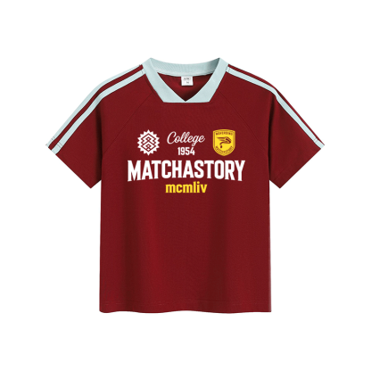 MATCHASTORY Graphic Modakawa Vintage Stripe V-Neck T-Shirt - Red - L - image 5