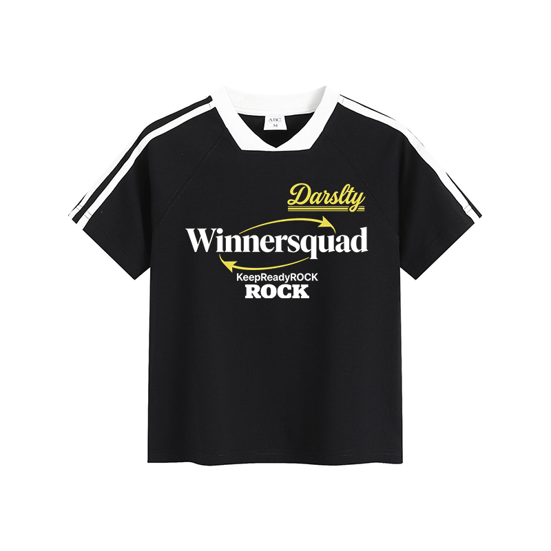 WINNERSQUADE Graphic Modakawa Vintage Stripe V-Neck T-Shirt - Black - L - image 1
