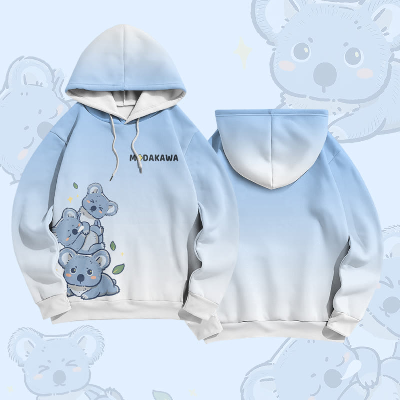 Koala Graphic Modakawa Gradient Pullover Hoodie - Blue & White - 6XL - image 1
