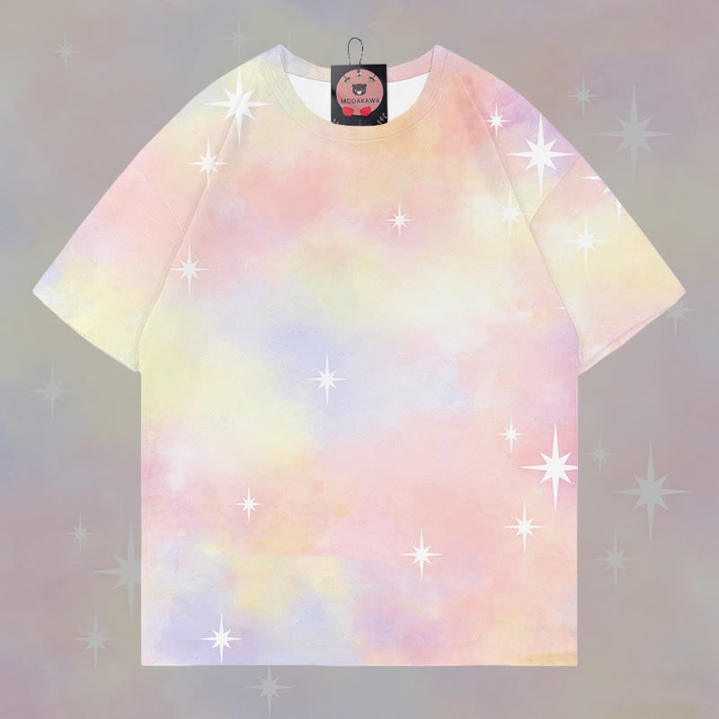 Modakawa Gradienten-T-Shirt mit Sternengrafik - Multicolor - 5XL - image 1