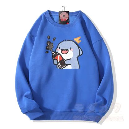 Modakawa Unisex-Sweatshirt mit lustigem Hai-Motiv - Königsblau - 5XL - image 4