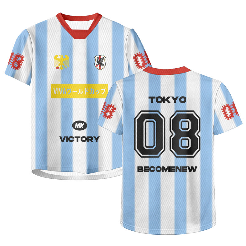 Argentinisches Style Number Graphic Modakawa Unisex Jersey T-Shirt - Blue - 6XL - image 1