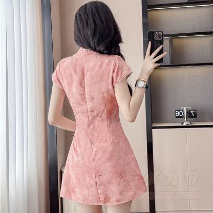 Vintage Cheongsam-Kleid mit Schnallen, zweiteiliges Set - image 5