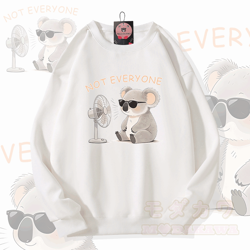 NICHT JEDER Koala-Grafik Modakawa Unisex-Sweatshirt - Weiß - 5XL - image 2