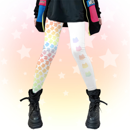  Modakawa Leggings mit Regenbogenkatzen-Modakawa- Farben -Stretch - White - 4XL - image 1