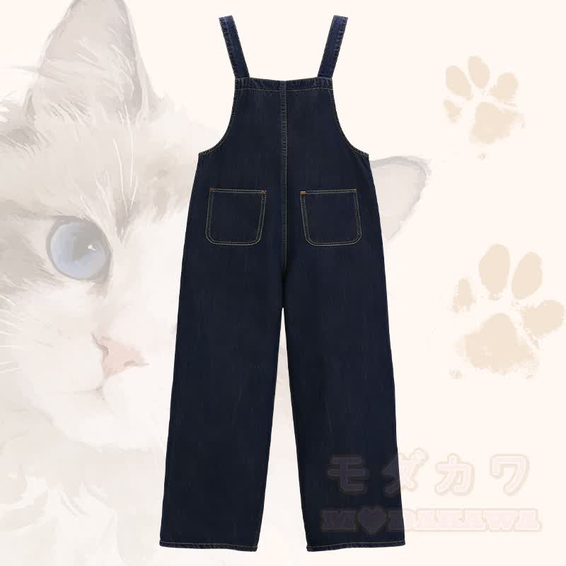 WHO IS BY MY SIDE Katzen-Poloshirt mit weitem Bein, Jeans-Latzhose, passendes Outfit von Modakawa - image 6