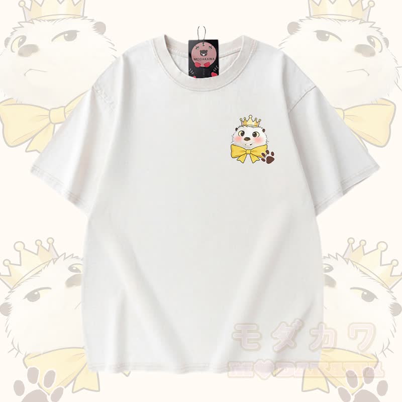 Biber-Grafik Modakawa Vintage Washed T-Shirt Jeansshorts passendes Outfit - Weißes T-Shirt - 3XL - image 2