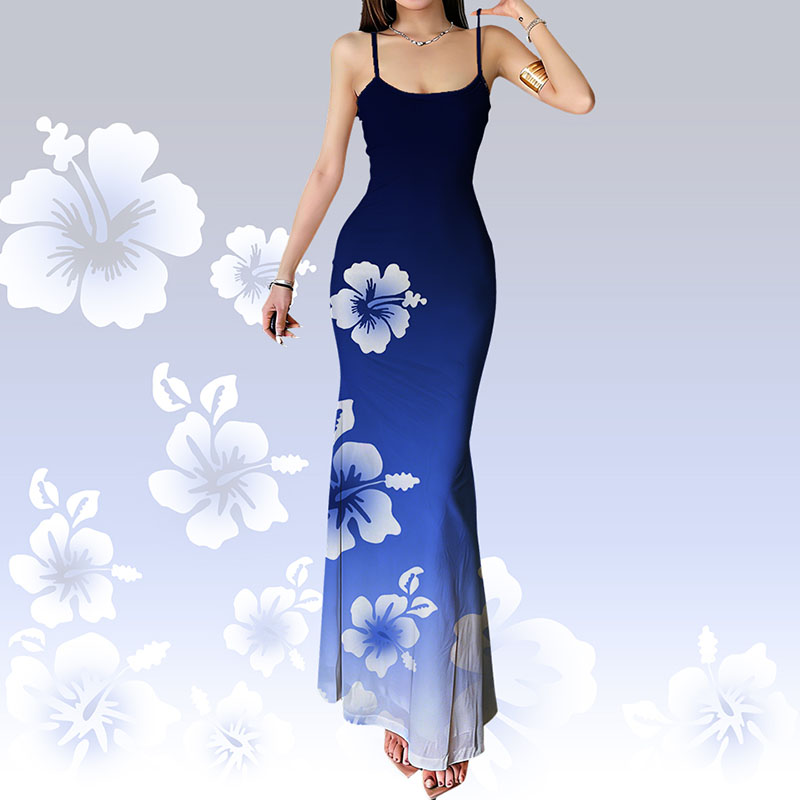 Modakawa Slipkleid mit floralem Grafikmuster und Farbverlauf - image 2