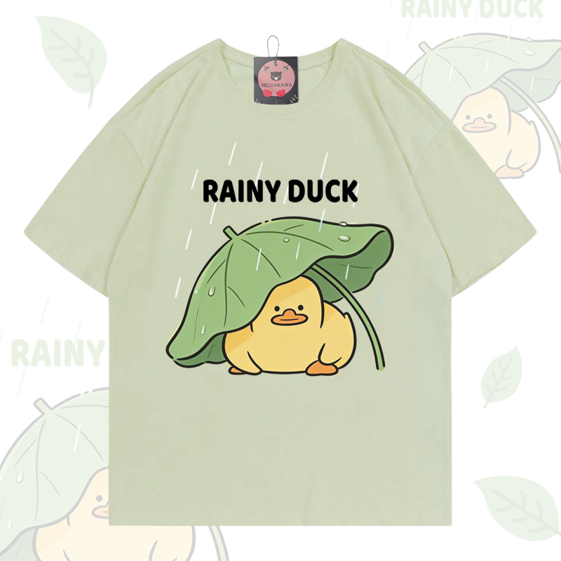 RAINY DUCK Grafik Modakawa 100% Baumwoll-T-Shirt - Light Grren - 5XL - image 1