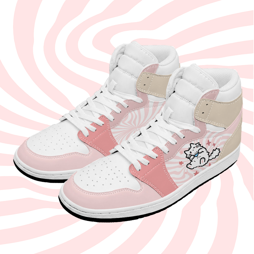 Modakawa High Top Canvas Schuhe mit niedlichem Katzenmotiv und Farben -Design - Pink - 48 - image 1
