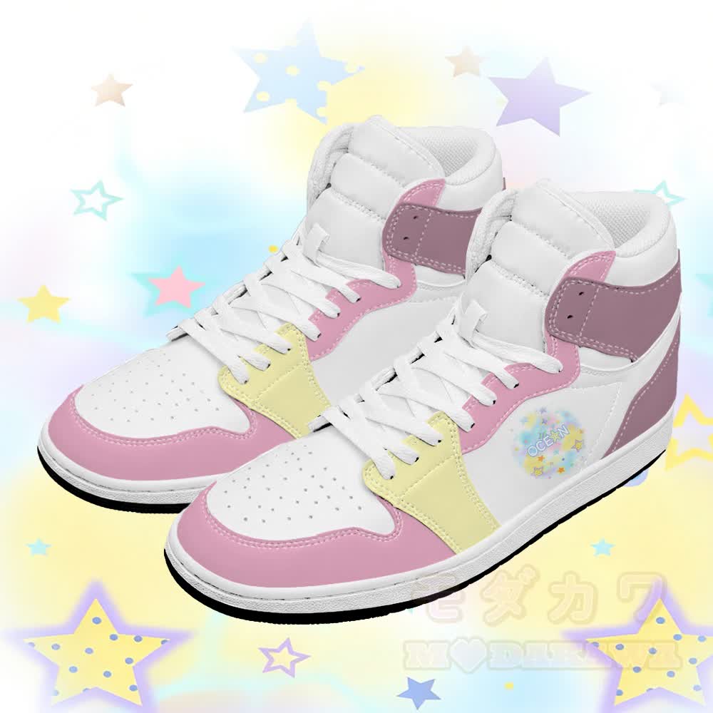 OCEAN Graphic Modakawa Farben Block High Top Canvas Schuhe - Rosa - 48 - image 2