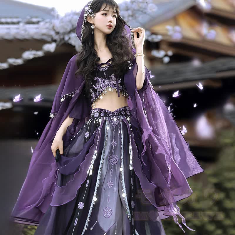 Vintage-Stickerei-Set: Oberteil, Rock, Schnürcape, Armstulpen, vierteiliges Set - image 1