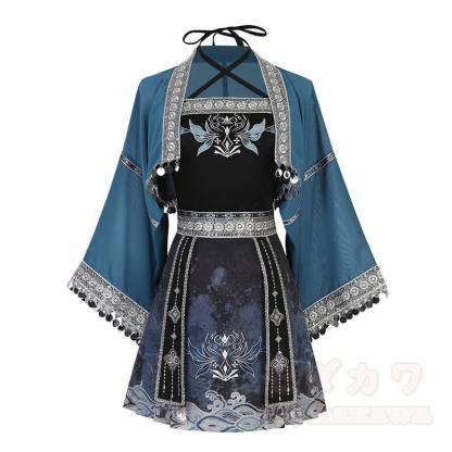 Vintage Pailletten-Schal, blumenbesticktes Camisole-Top und Faltenrock – Dreiteiliges Set - image 1