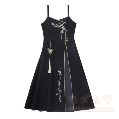 Vintage-Top mit Schnalle, besticktes Unterkleid mit Blumenmuster, passendes Outfit - Kleid - L - image 4