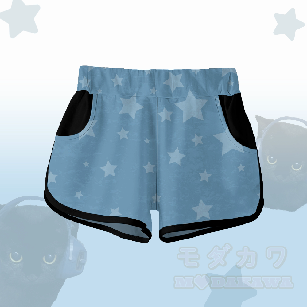 Schwarze Katzenkopfhörer, Grafik-T-Shirt, Shorts, Modakawa-Partnerlook - Shorts A - 5XL - image 5