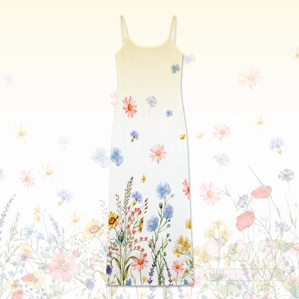 Modakawa Slipkleid mit Blumenmuster und Farbverlauf - Gelb - 5XL - image 2