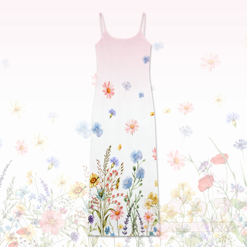 Modakawa Slipkleid mit Blumenmuster und Farbverlauf - Rosa - 5XL - image 1