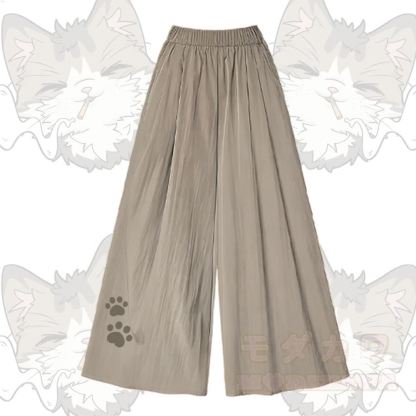 Smoking Cat Grafik-T-Shirt mit U-Ausschnitt und dazu passende Hose mit weitem Bein - Khakihosen - XL - image 5