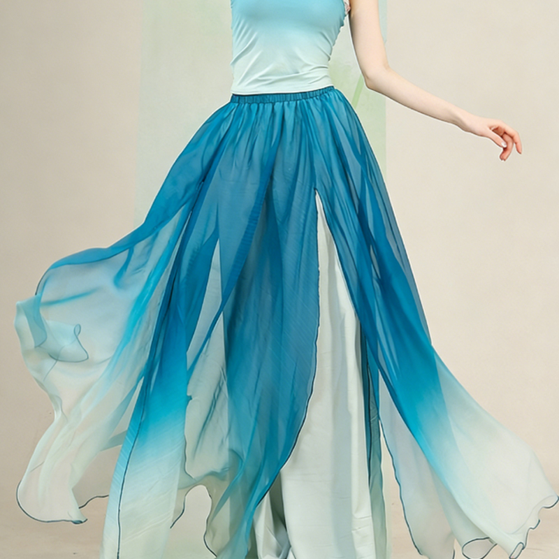 Paillettenbesetztes Camisole-Top mit Schnürung, dazu passender Hosenrock mit Farbverlauf - Pantskirt (Single) - One Size - image 4