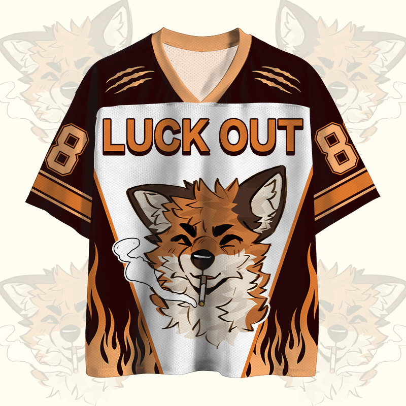 MODAKAWA X atka Smoking Fox Number Graphic Vintage Mesh Jersey T-Shirt - image 1