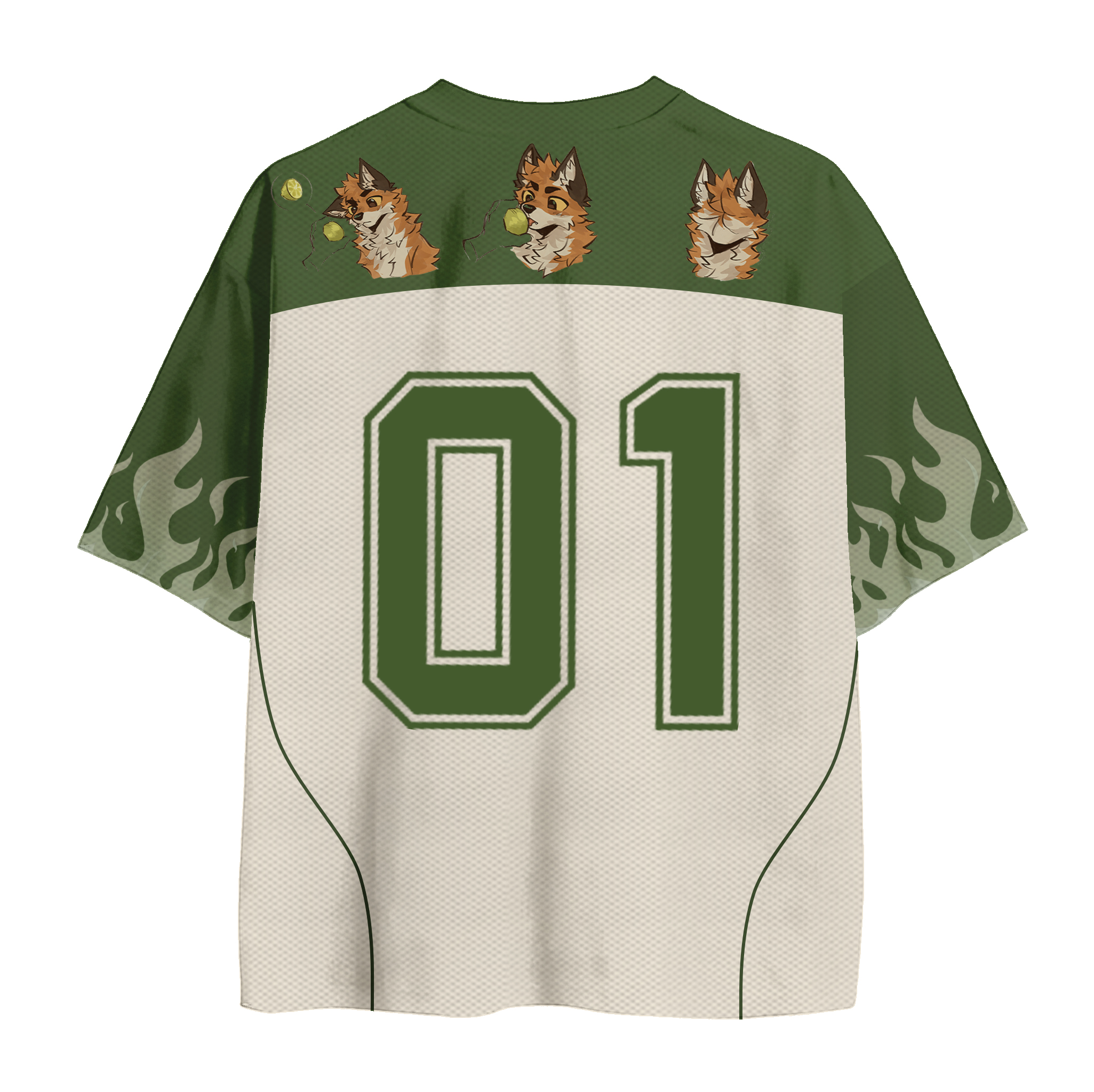 MODAKAWA X atka Fox Eating Number Graphic Vintage Mesh Jersey T-Shirt - image 3