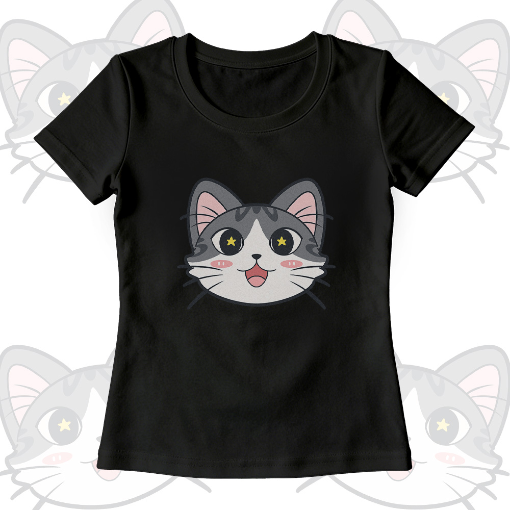 Modakawa-Outfit mit Katzenmotiv, U-Ausschnitt-T-Shirt und weitem Bein - Black T-shirt - XL - image 3