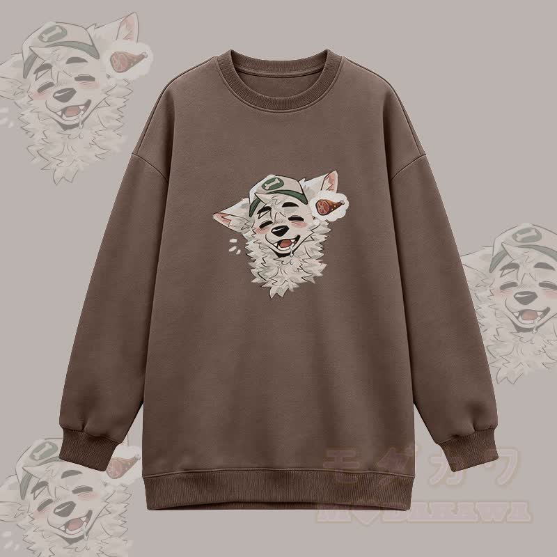  MODAKAWA X atka Fox Graphic Oversized Crewneck Sweatshirt - Braun - 3XL - image 2