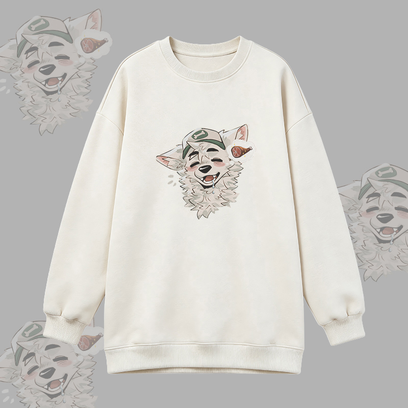  MODAKAWA X atka Fox Graphic Oversized Crewneck Sweatshirt - White - 3XL - image 1
