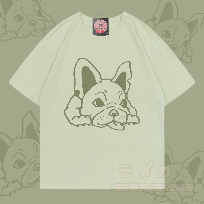 Modakawa T-Shirt mit Welpenmotiv aus 100 % Baumwolle - Milchiggrün - 5XL - image 2
