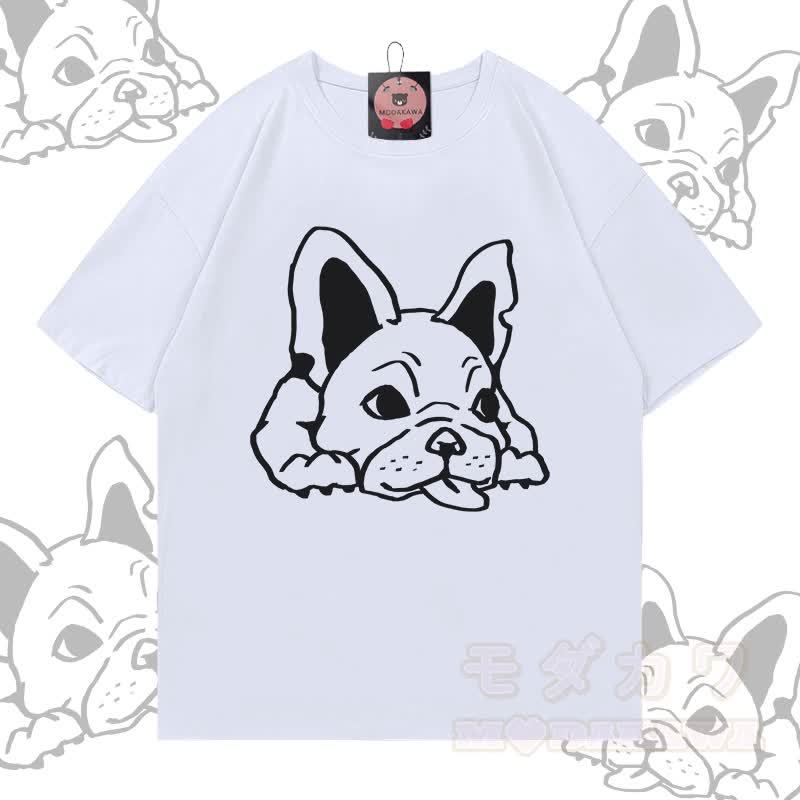 Modakawa T-Shirt mit Welpenmotiv aus 100 % Baumwolle - Weiß - 5XL - image 1