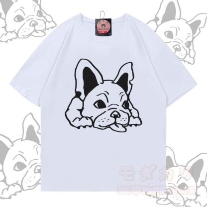 Modakawa T-Shirt mit Welpenmotiv aus 100 % Baumwolle - Weiß - 5XL - image 1