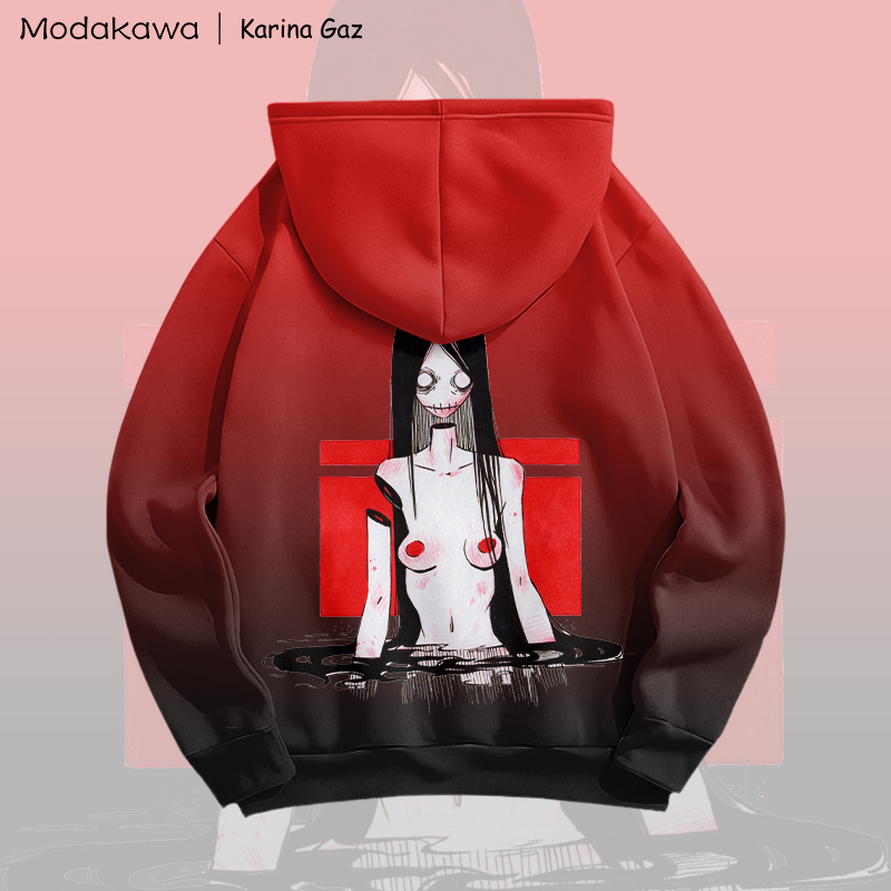 MODAKAWA X Karina Gaz Anime Graphic Gradient Pullover Hoodie - image 1