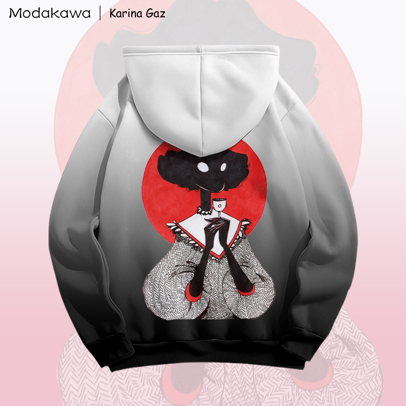 MODAKAWA X Karina Gaz Lady Graphic Gradient Pullover Hoodie - image 1
