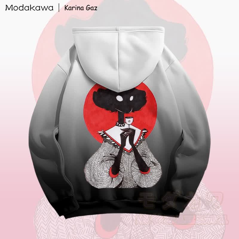 MODAKAWA X Karina Gaz Lady Graphic Gradient Pullover Hoodie - image 1