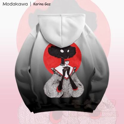 MODAKAWA X Karina Gaz Lady Graphic Gradient Pullover Hoodie - image 1