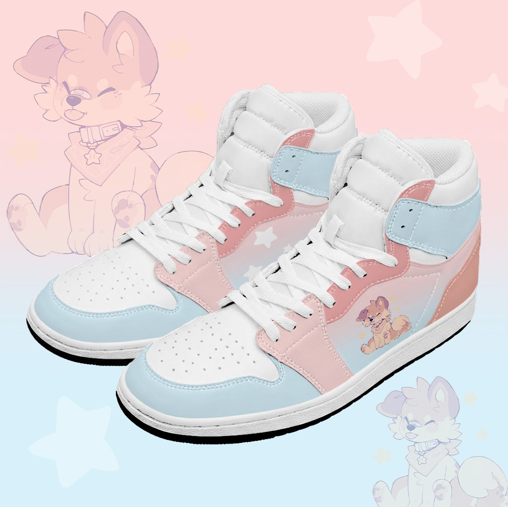 MODAKAWA X popipeko Puppy Graphic High Top Canvas Schuhe - Pink - 48 - image 1