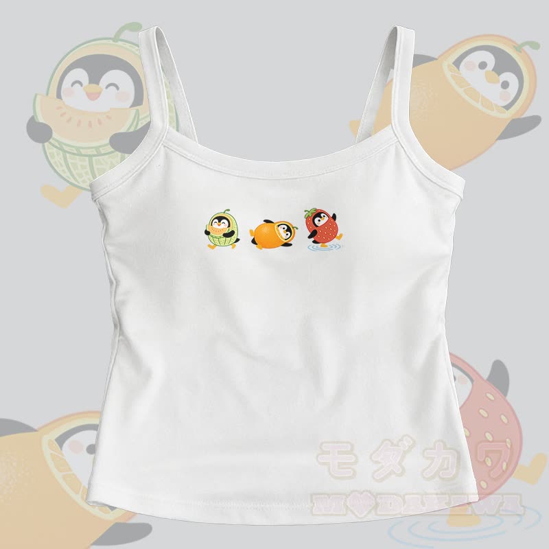 Modakawa Cami Top mit Fruchtpinguin-Grafik - Weiß - One Size - image 2
