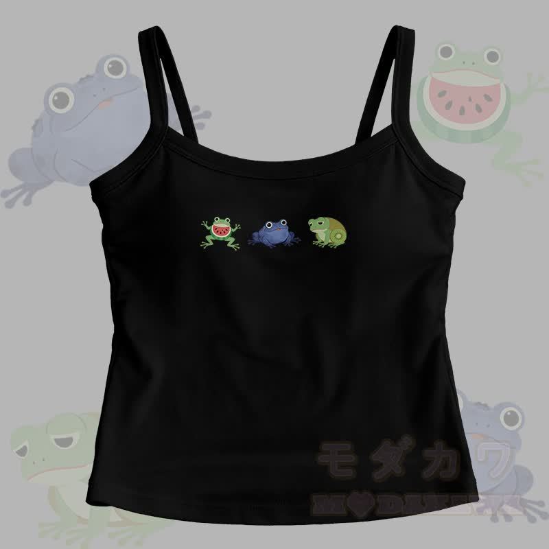 Fruit Frog Graphic Modakawa Cami Top - Schwarz - One Size - image 2