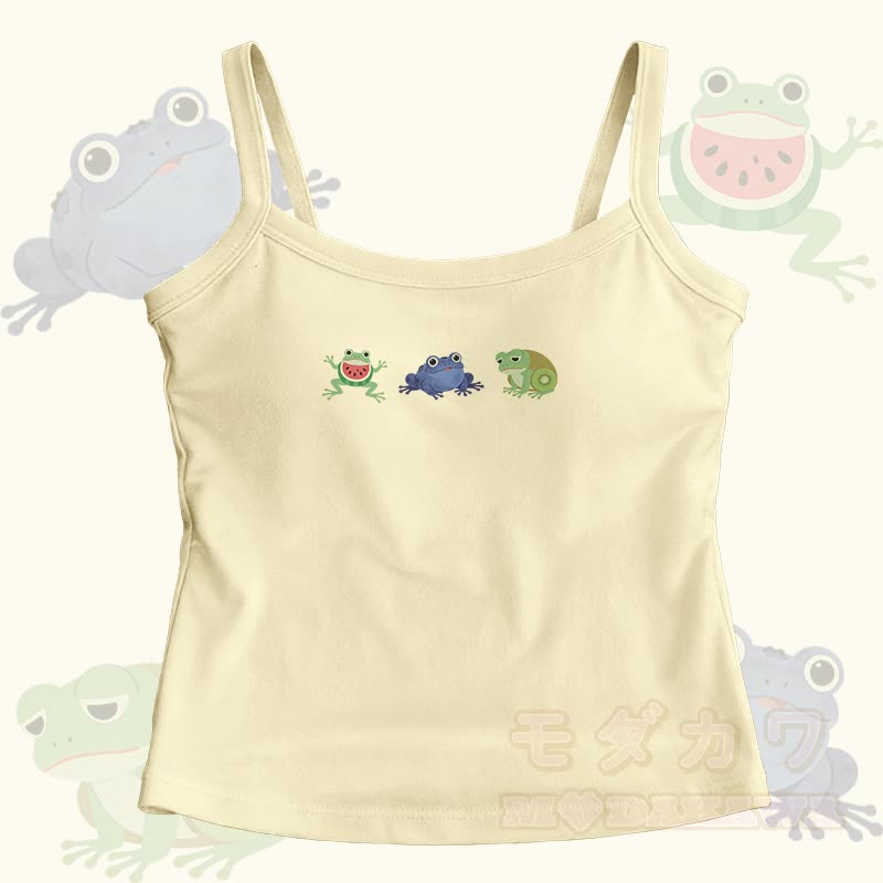 Fruit Frog Graphic Modakawa Cami Top - Gelb - One Size - image 1