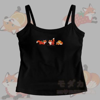 Fruit Fox Graphic Modakawa Cami Top - Schwarz - One Size - image 3