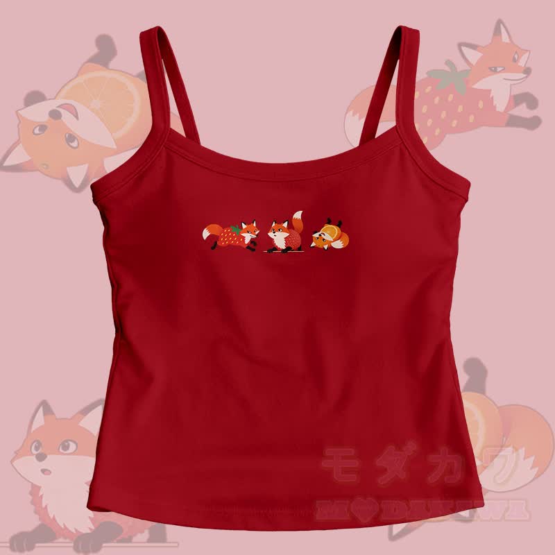 Fruit Fox Graphic Modakawa Cami Top - Rot - One Size - image 2