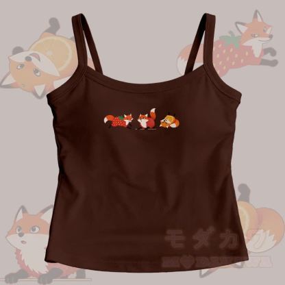 Fruit Fox Graphic Modakawa Cami Top - Braun - One Size - image 1