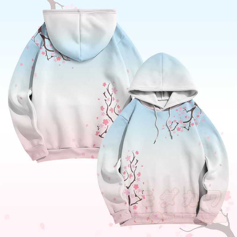 Sakura Graphic Modakawa Gradient Pullover Hoodie - Mehrfarbig A - 6XL - image 1