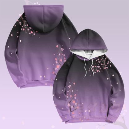Sakura Graphic Modakawa Gradient Pullover Hoodie - Mehrfarbig C - 6XL - image 3