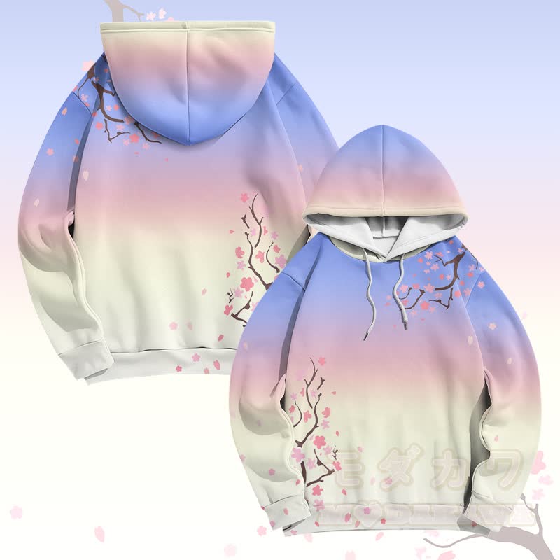 Sakura Graphic Modakawa Gradient Pullover Hoodie - Mehrfarbig B - 6XL - image 2