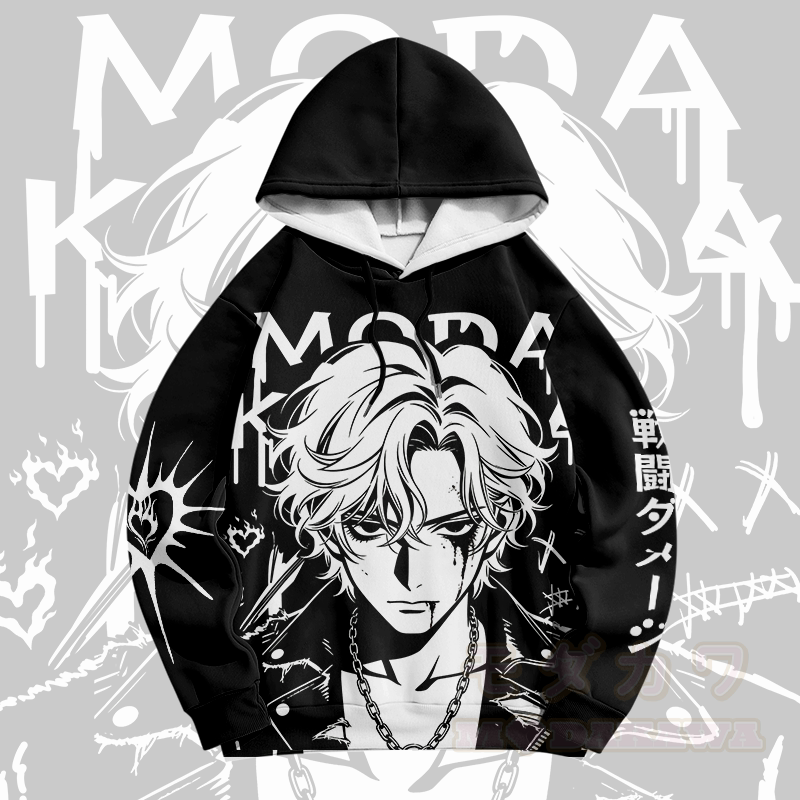 Anime-Jungen-Grafik Modakawa Pullover Hoodie - image 2