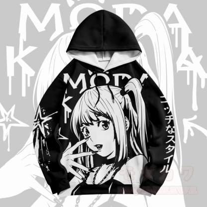 Modakawa Pullover Hoodie mit Anime-Mädchen-Grafik - image 2
